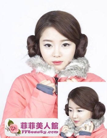 最新韓式長髮扎髮方法 雙花苞頭最顯溫暖俏皮風